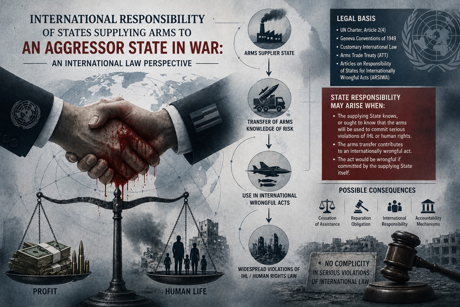 International Responsibility of States Supplying Arms to an Aggressor State in War: An International Law Perspective 